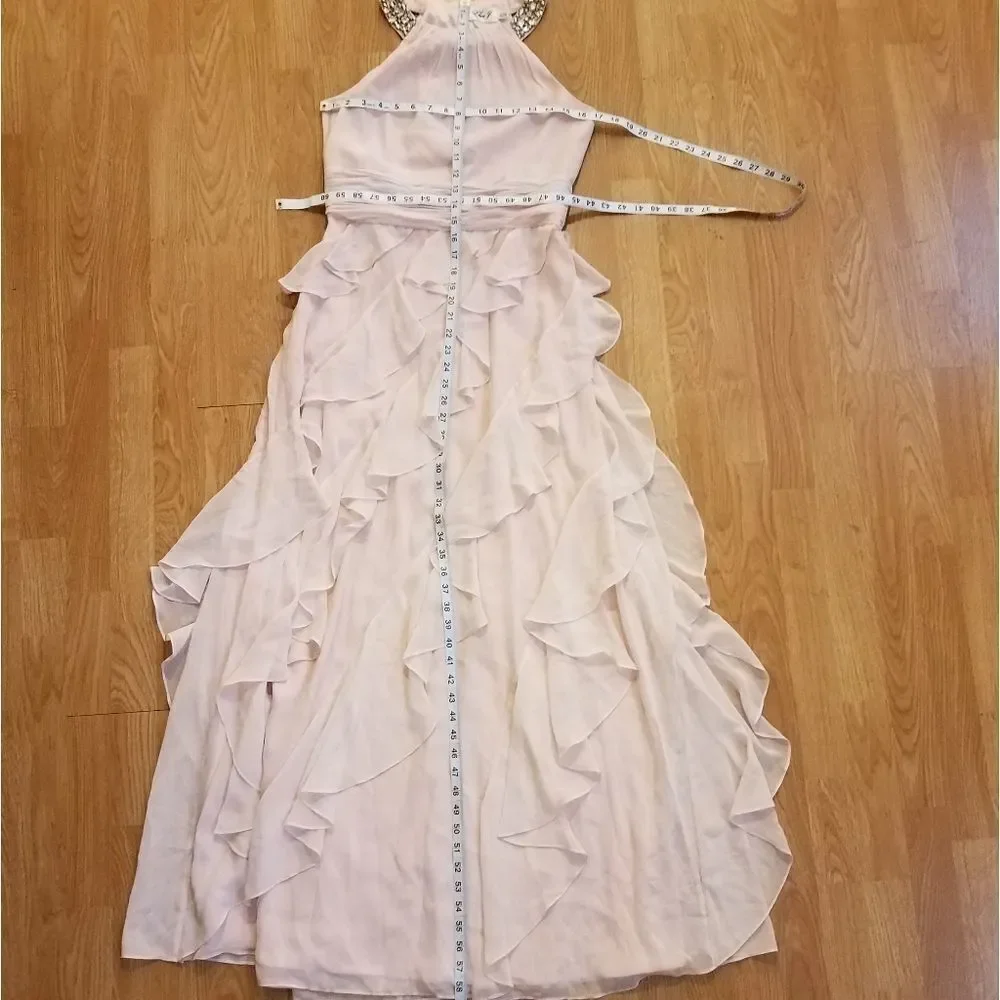 Eliza J Embellished Ruffle Chiffon Gown sz 6 - Picture 6 of 8